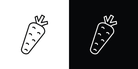 Carrot icons. Stroke line art icons