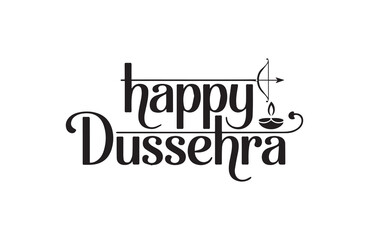 Happy Dussehra lettering design for festive wishes