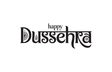Happy Dussehra lettering design for festive wishes