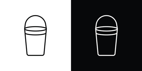 Bucket icons. Stroke line art icons