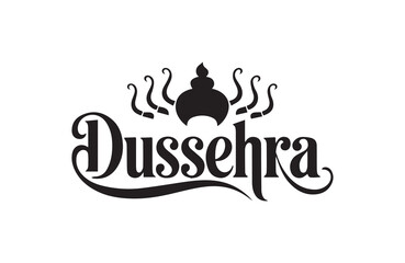 Happy Dussehra lettering design for festive wishes