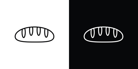 Bread loaf icons. Stroke line art icons