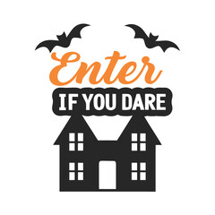 Spooky Invitation Awaits Enter If You Dare Halloween Graphic T Shirt