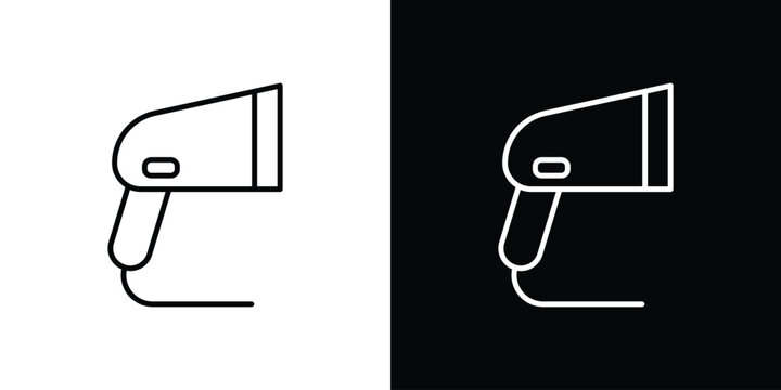 Barcode scanner icons. Stroke line art icons