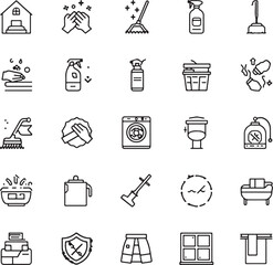 cleaning service concept illustration thin line flat design