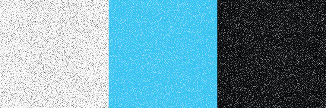 Tiny hand drawn polka dot seamless patterns set.