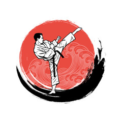Karateka vector illustration
