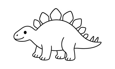 Cute dinosaur coloring page for kids - simple stegosaurus outline