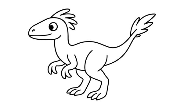 Playful dinosaur outline for kids' coloring books and activities