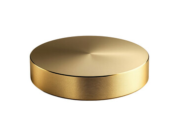 Shiny brass cap with textured side isolated on transparent background