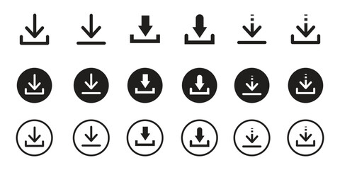 Download and Upload Icon Set – Minimal Flat Design
