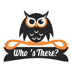 A Halloween T-Shirt Design with an Owl Perched on a Branch above 