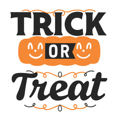 Festive Halloween Graphic with Classic Trick or Treat Message and Smiling Pumpkin