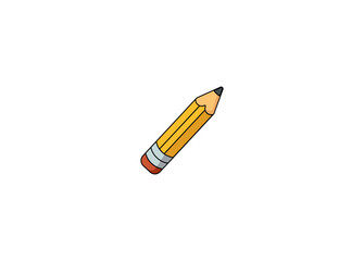 Vector illustration of a cartoon pencil on a white background