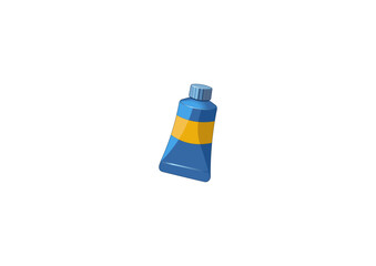 Vector illustration of a cartoon tube in blue and yellow colors