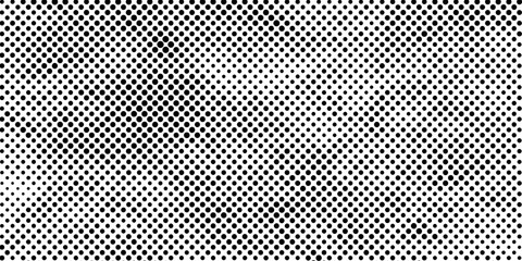 Black and white dotted halftone pattern monochrome seamless vector background, Isolated texture vintage halftone dotted pattern modern design abstract background.