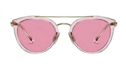 pink cateye sunglasses with a thin gold bridge and pink lenses