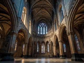 Fototapeta premium Historic Gothic Stone Cathedral with Ornate Architecture