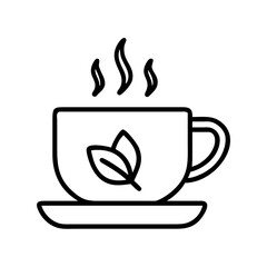 Herbal tea cup vector icon illustration for healthy drink and beverage design element graphic art