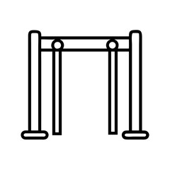 Metal detector security scanner airport checkpoint security gate line art vector icon design