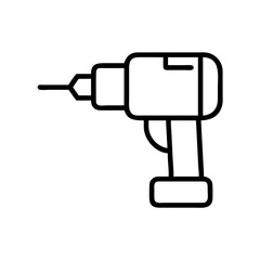 Isolated power drill vector illustration for construction drilling and home improvement projects