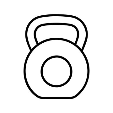 recommend clip art: Kettlebell weight training equipment for fitness workout strength exercise gym vector outline icon