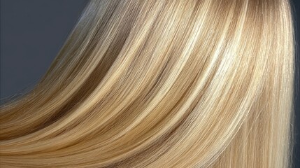 silky straight blonde hair with pearl highlights polished for a glossy finish stunning blonde luxurious salon detail