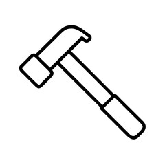 Isolated outline hammer vector icon illustration for construction carpentry and repair work