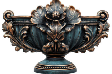 Golden trophy with blue base surrounded by colorful confetti stars celebrating win, champion, or success