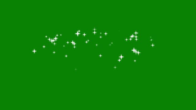 Glitter sparkle stars animated green screen, 4K chroma key 3d animation, white shining dust light, bokeh light lights effect background, glowing stars sparkle, small white stars confetti fountain