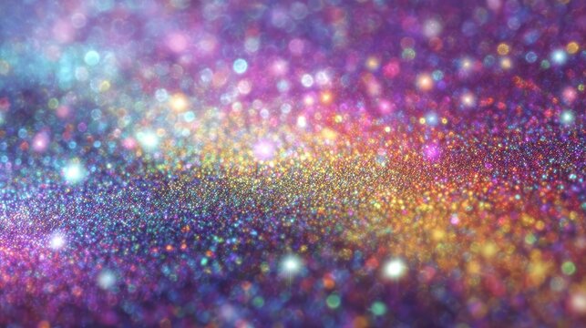 dazzling iridescent glitter background with rainbow hues and sparkling highlights for a magical effect