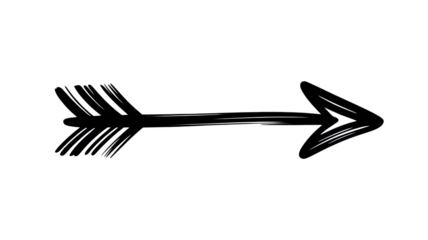 Single isolated white arrow sketch on minimalist design vector image illustration isolated on transparent background