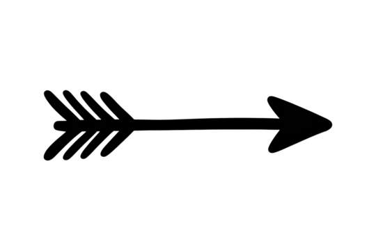 Simple arrow outline design navigational sign aim graphic element symbol pointer direction target aimillustration isolated on transparent background