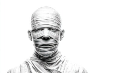 Fototapeta premium Wrapped man portrait