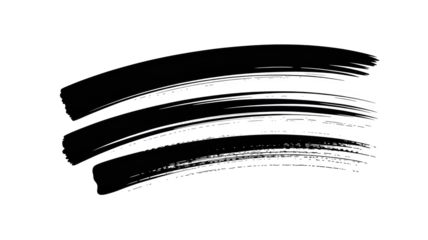 White brush stroke set artistic painted element grunge texture illustration isolated on transparent background