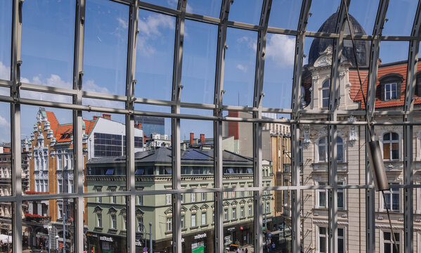 Katowice, Poland - August 25, 2022: View from Katowice Gallery - Galeria Katowicka shopping mall in Katowice city