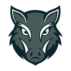 Minimal Negative Space Wild Boar Logo Concept