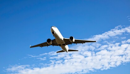 Fototapeta premium Airplane in flight against a clear blue sky