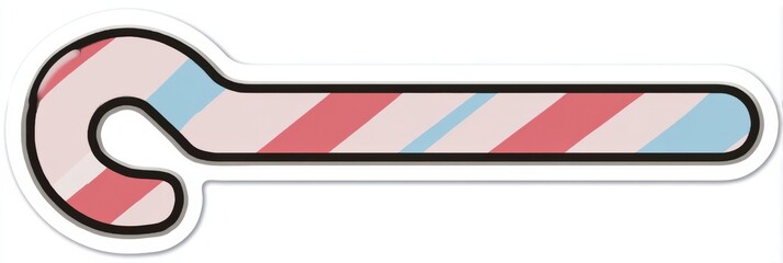 Brightly Colored Candy Cane Decoration With Red and Blue Stripes for Holiday Festivities and Seasonal Celebrations