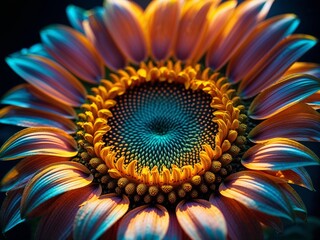 Vibrant Sunflower Close-Up: A Symphony of Colors