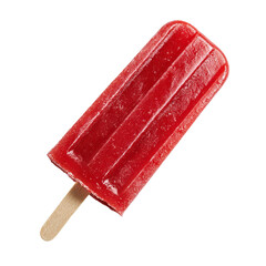 red popsicle ice cream perfectly isolated on white background
