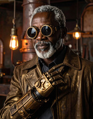 Steampunk portrait of man