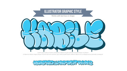 Hable logo graffiti font text effect, spray and street text style	

