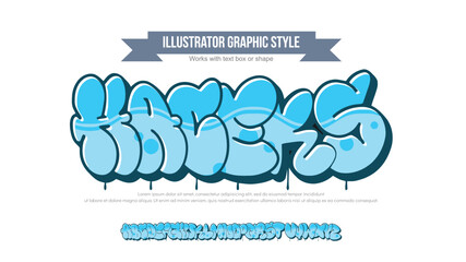Haceks, Colorful graffiti editable text style effect. Vector text effect with paint wall concept.	