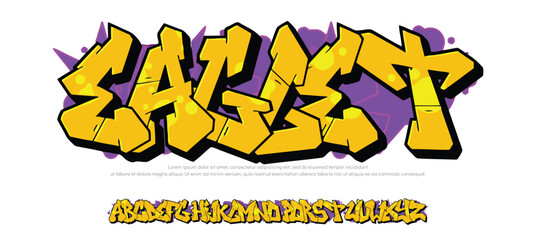 Eaglet logo graffiti font text effect, spray and street text style	
