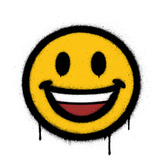 emoticon with spray paint art (smiling face)