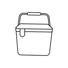 Outline of a portable cooler on transparent background