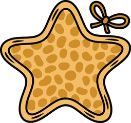 Cute Star Cookie, Honeycomb Star Ornament, Gold Star Clipart, Whimsical Star Design, Decorated Star Shape