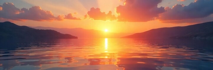 Serene sunrise over calm water, reflecting hope and inner peace found through meditation; perfect for mindfulness and spiritual wellbeing imagery , river, light, sunrise