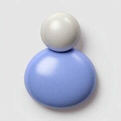 Abstract sculpture of two spheres one above the other